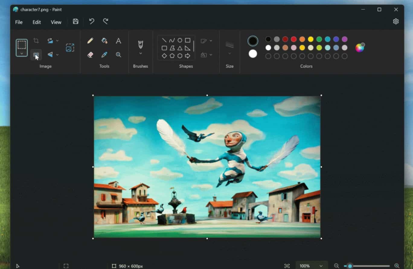 Entfernen des Microsoft Paint-Hintergrunds