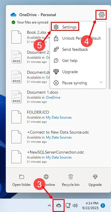 onedrive system tray