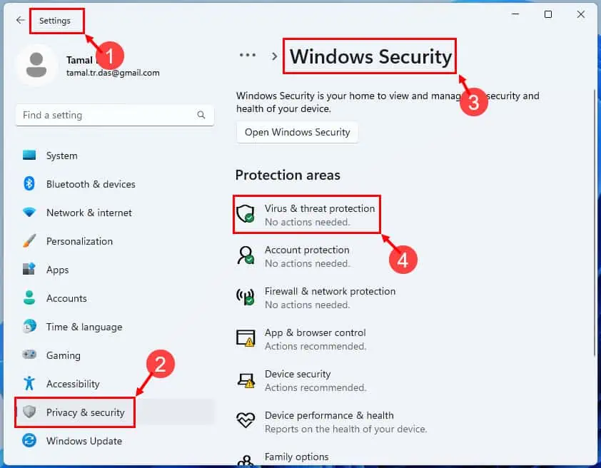 Windowsin suojausasetukset