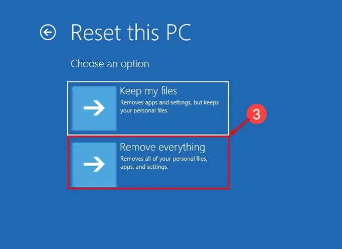 reset this pc remove everything