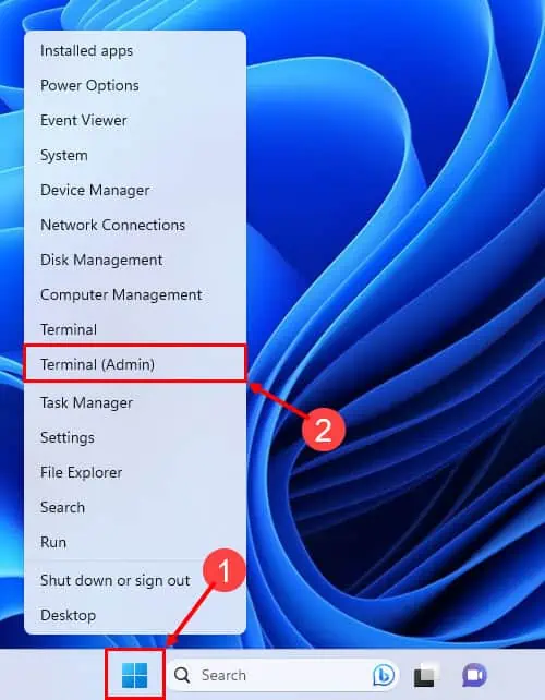 Windows 11 terminál (admin)