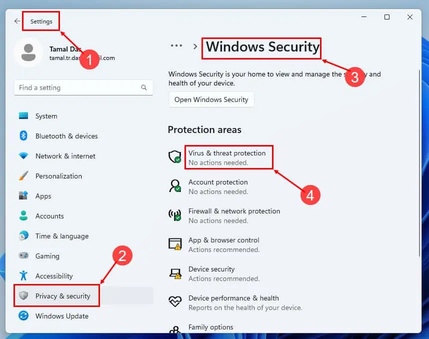 windows security virus & threat protection