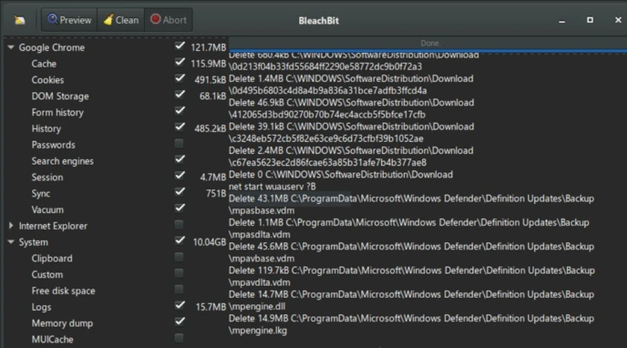 bleachbit browser cleaner software