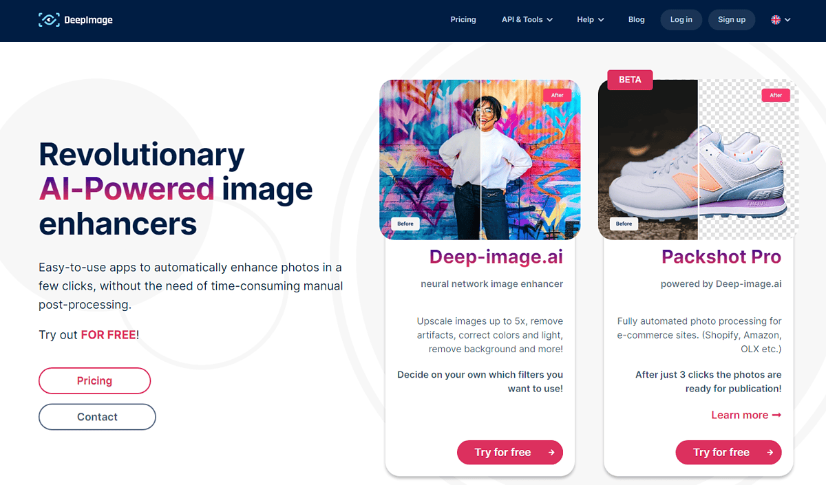 Deep-image.ai interface