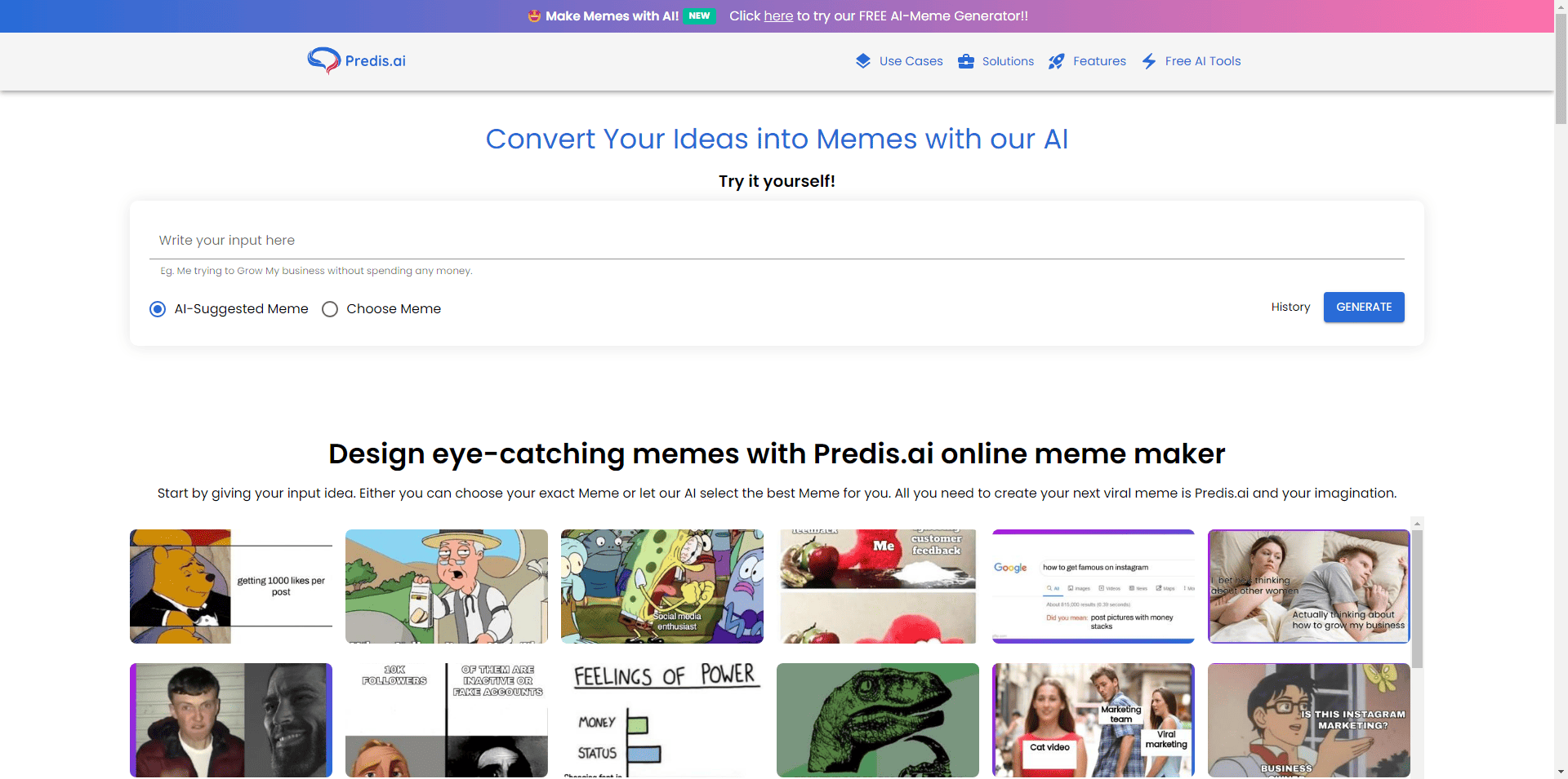 Meme Generator: AI Meme Maker to turn Text into Meme & create a Meme