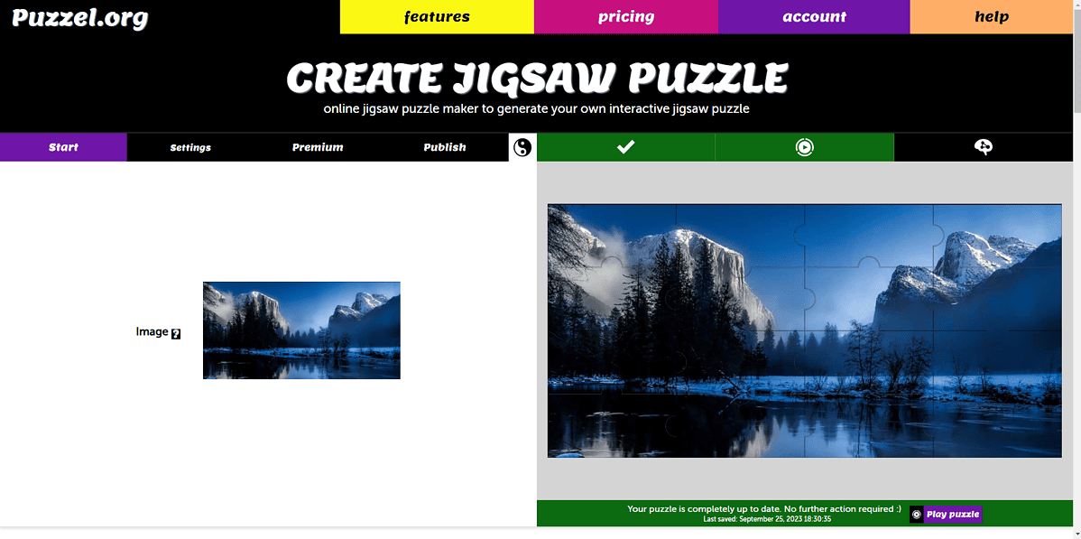 Puzzle image uploaded