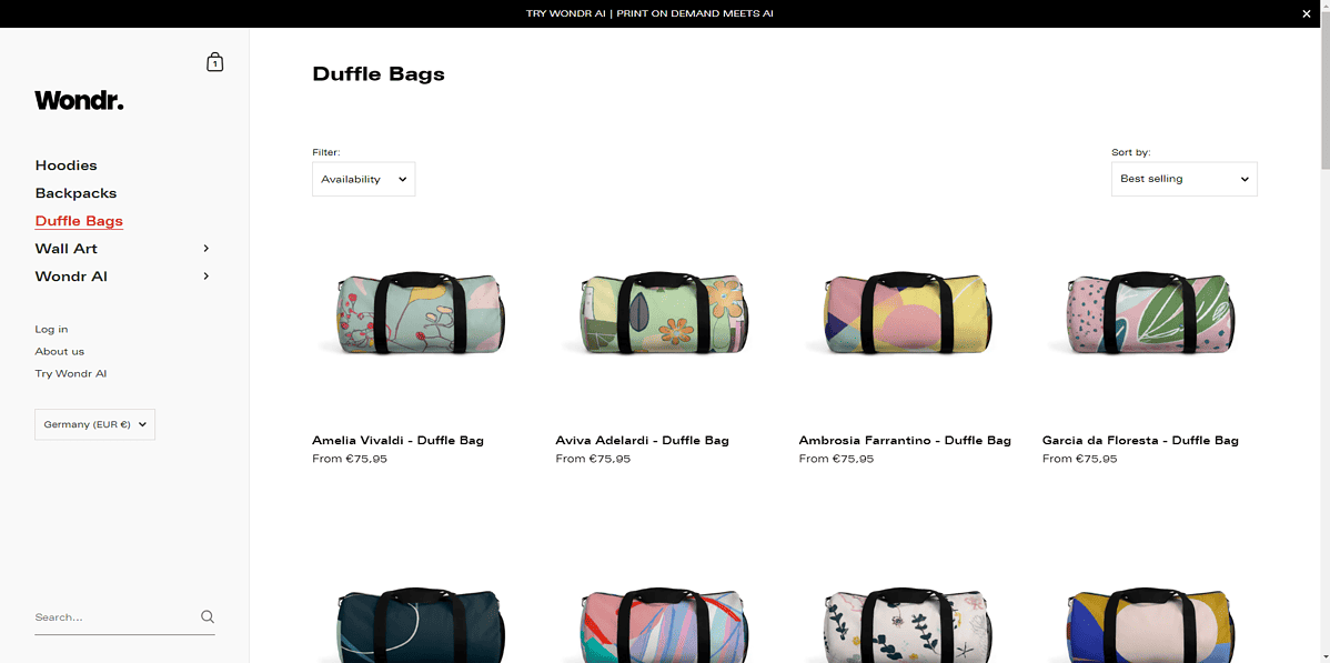 Wondr AI Dufflebags