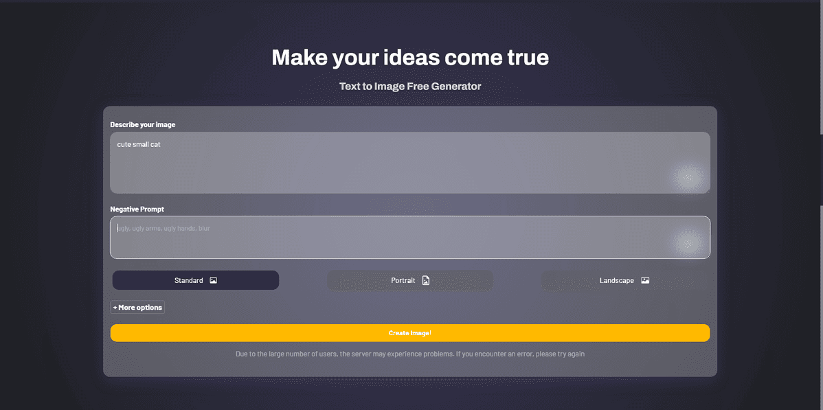 Stable Diffusion AI Prompt screen