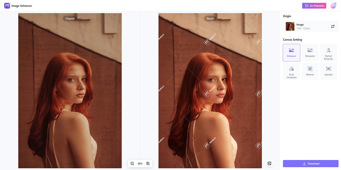 Media.io Image Enhancer results