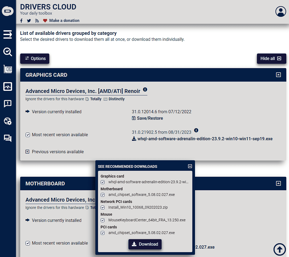 DriversCloud results