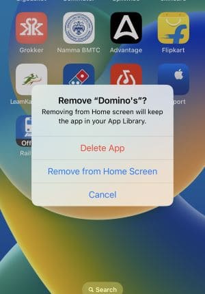 delete app iphone