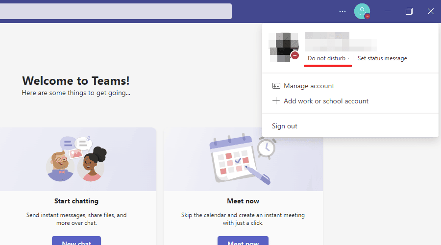 microsoft teams status