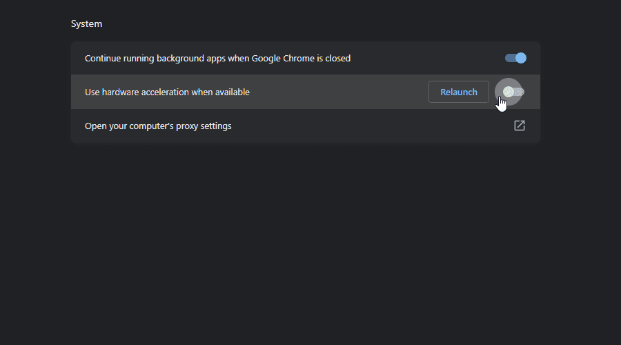 disable use hardware acceleration when available