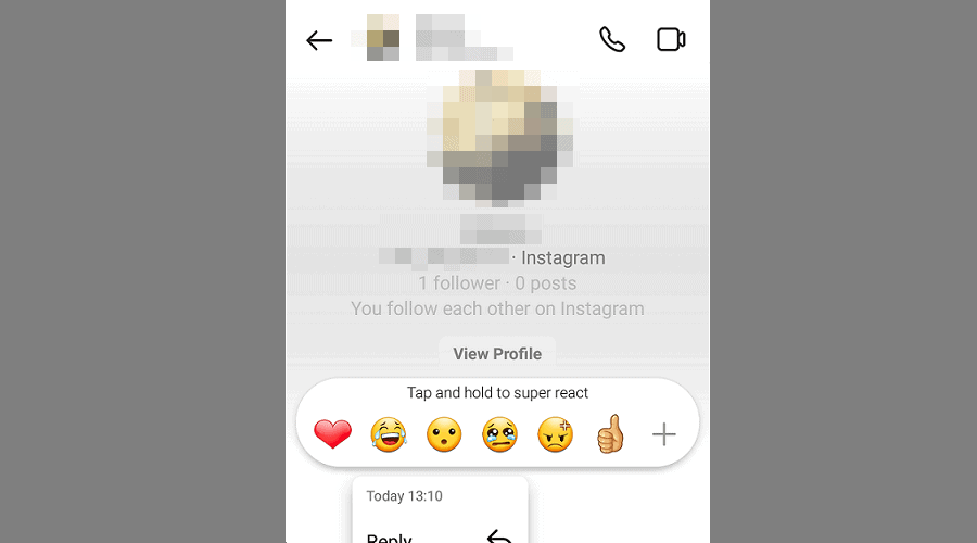 emoji vyskakovacie okno reakcie na instagram