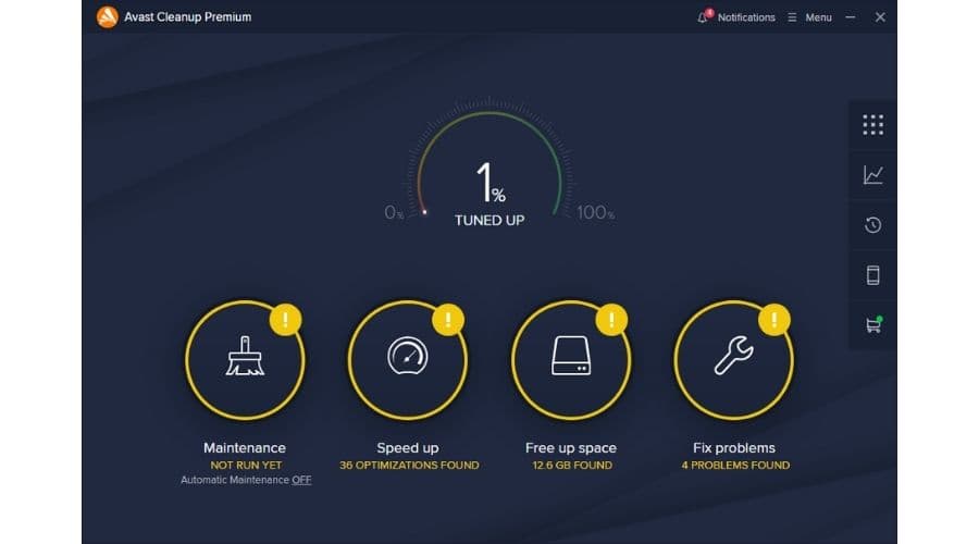 Avast Cleanup Interface