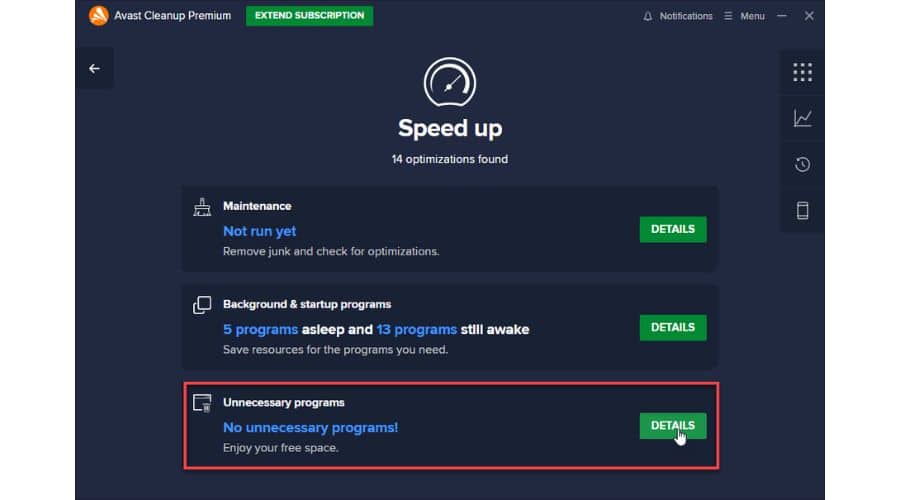 Avast Cleanup Speed Up