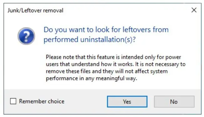 BCU Remove Software Leftoves