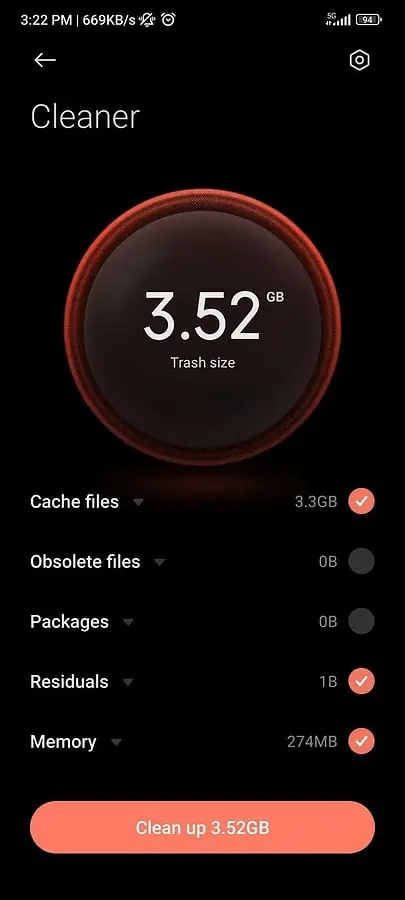 Cache cleaner Android