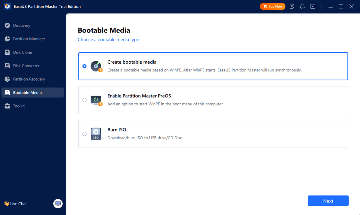 EaseUS Bootable Media