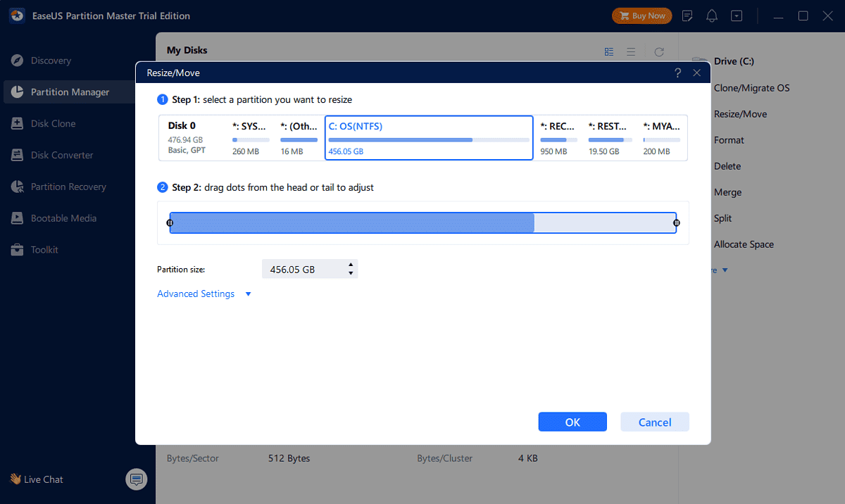 EaseUS Partition Master Preview