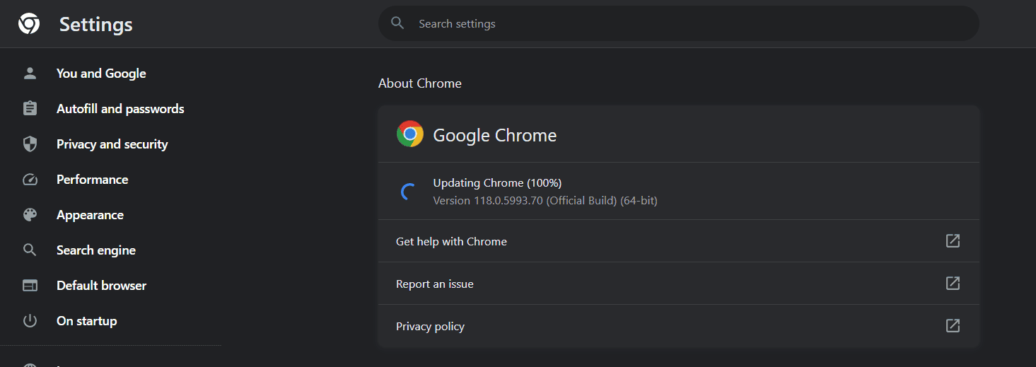 Google Chrome automatic update