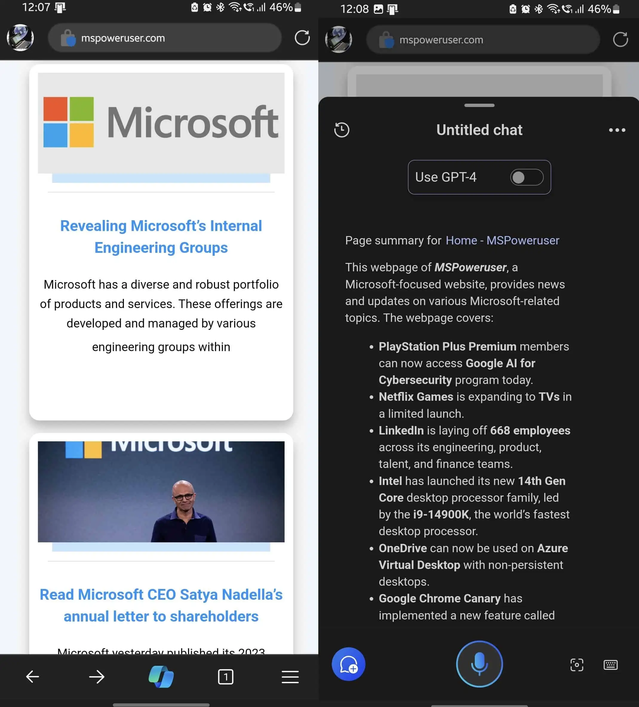 Microsoft Edge Untuk Android Kini Menawarkan Ringkasan Halaman Web Dengan Satu Ketukan Melalui