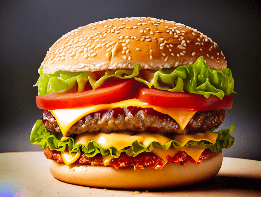 jednoduchá fotografie burger adobe firefly