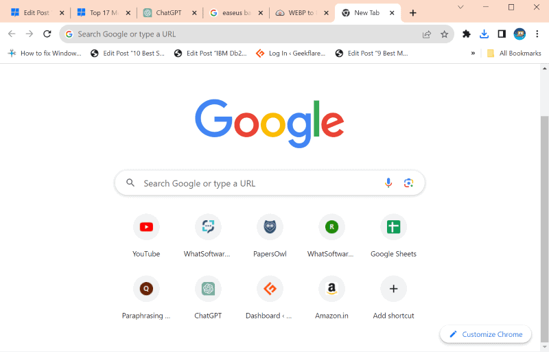 google chrome new tab