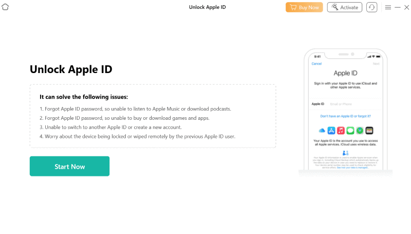 unlock apple id start now