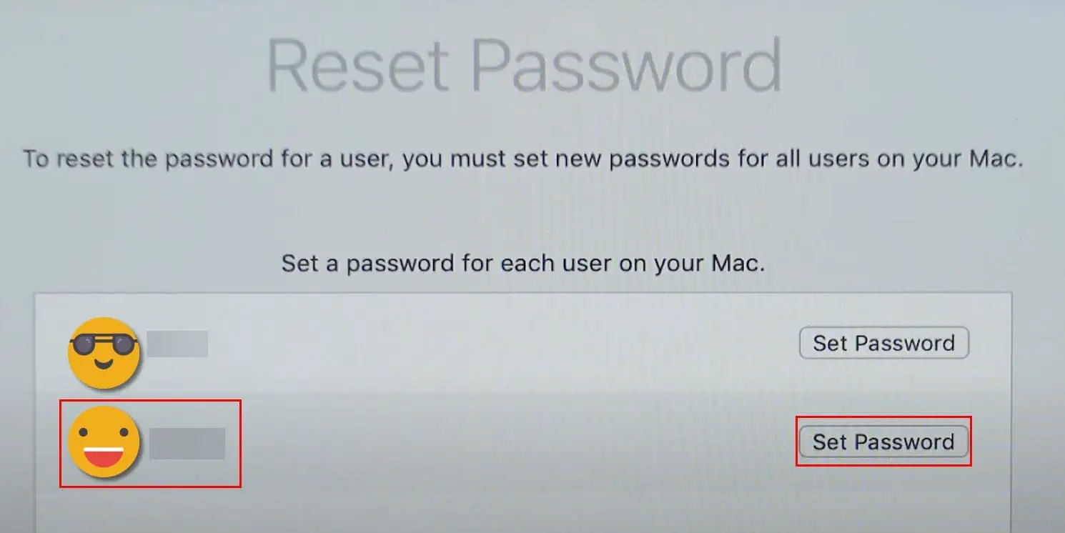 reset password on macbook pro