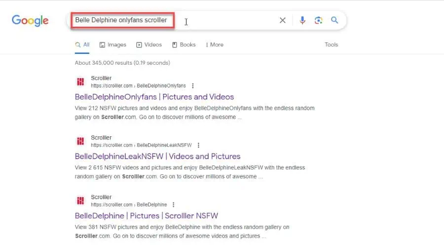 scroller google search
