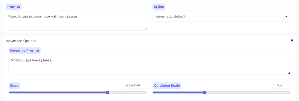 Difusión estable en la interfaz web