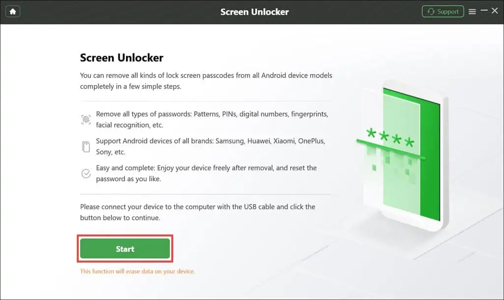 Start Screen Unlocker DroidKit