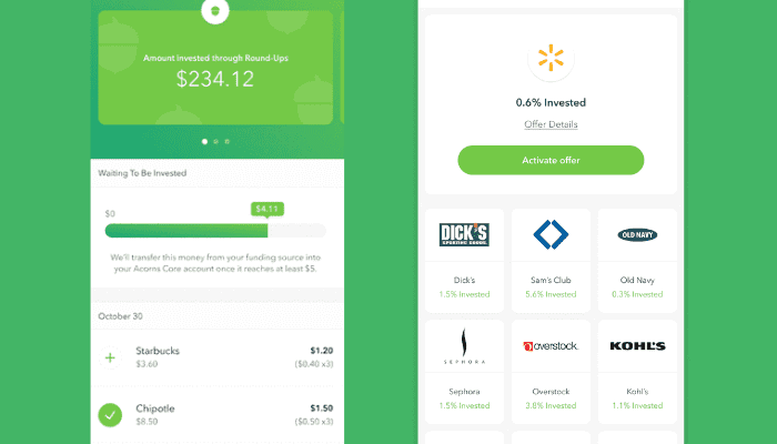 acorns money saving app