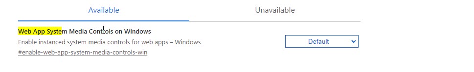 Web app system media controls on Windows
