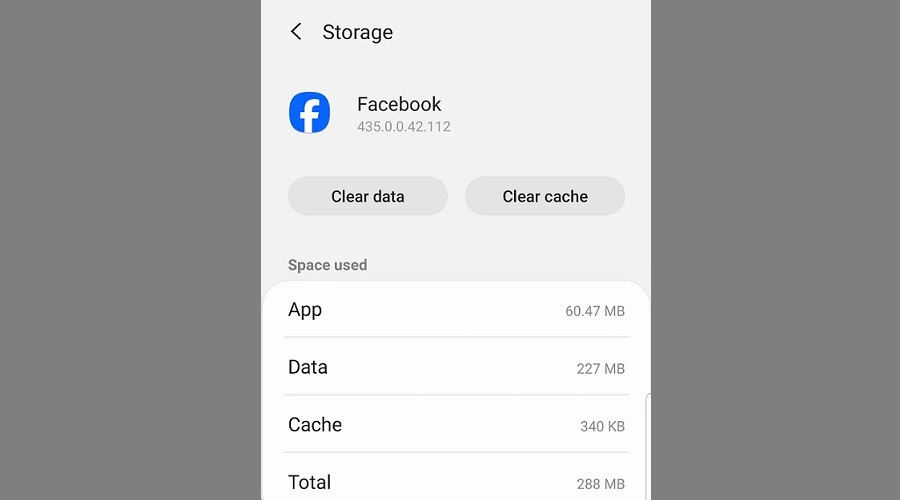 facebook clear cache and clear data