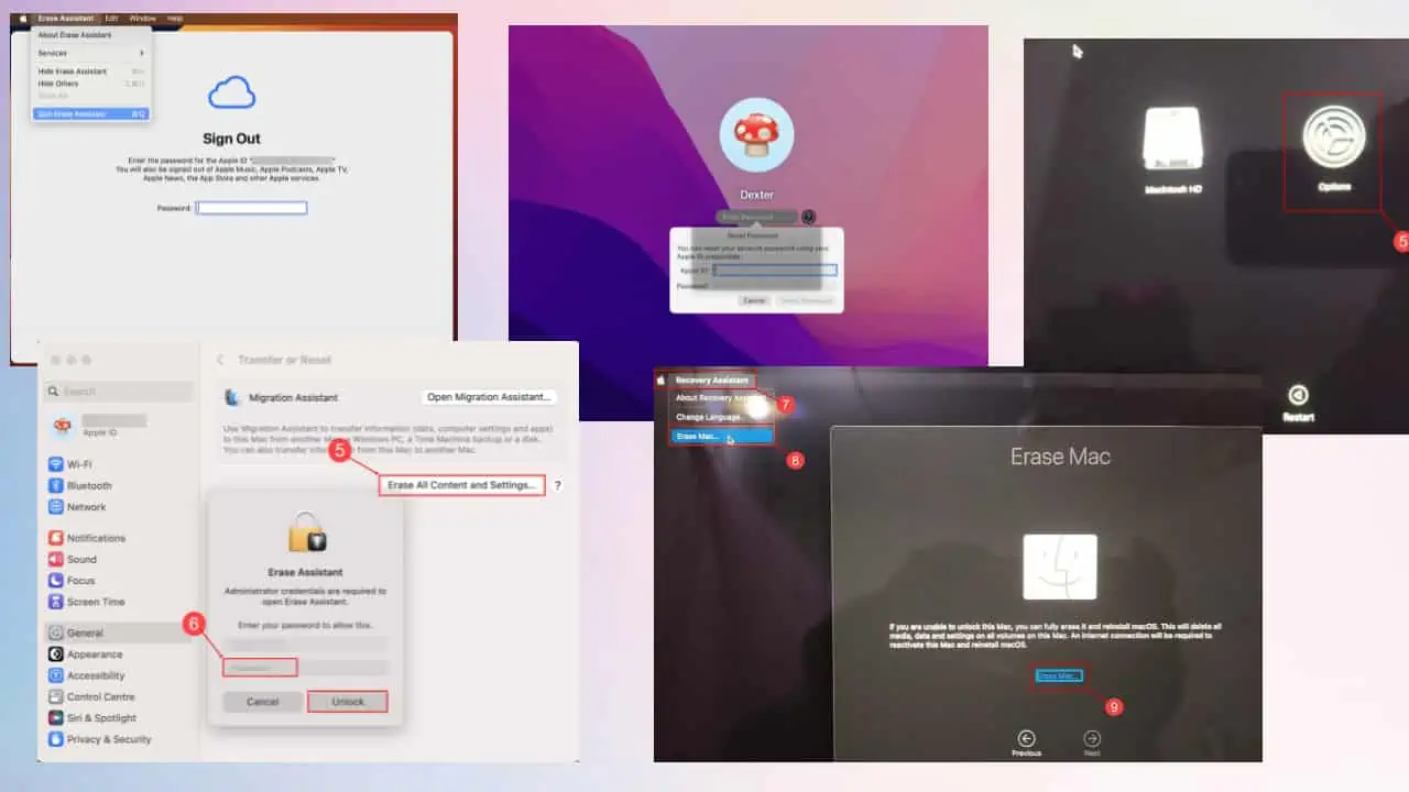 obnovení továrního nastavení MacBooku bez hesla Apple ID