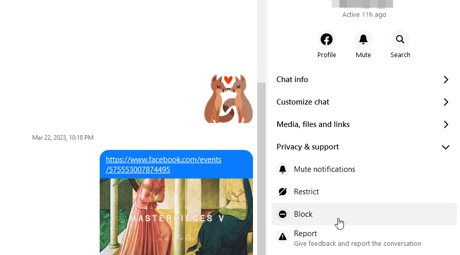 block on messenger