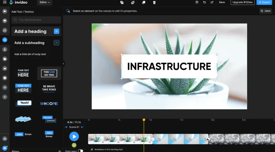 interfaz de usuario en video