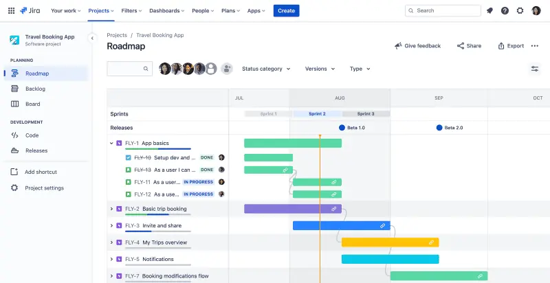 jira user interface