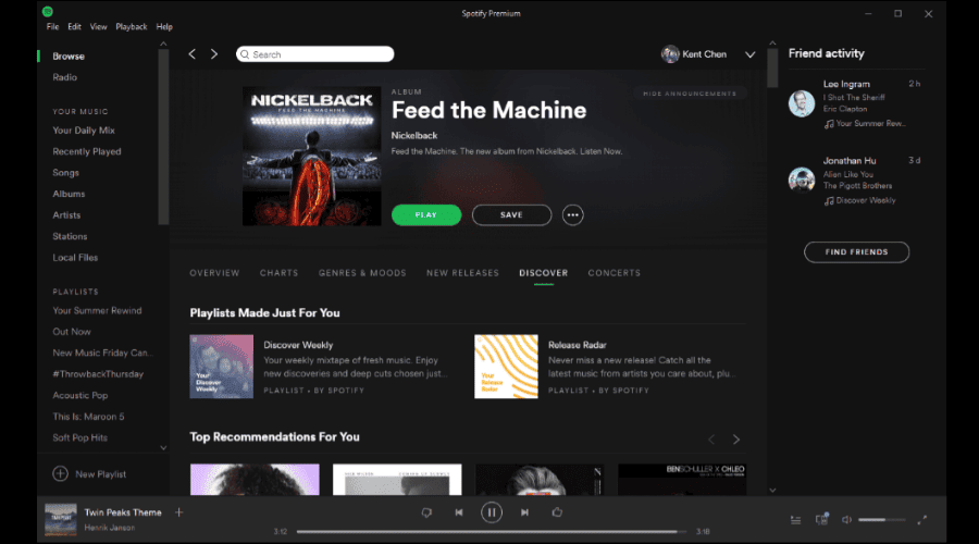 spotify user interface