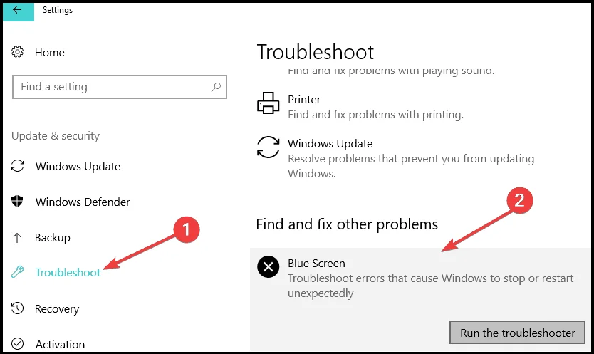 windows 10 BSOD troubleshooter