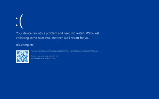 windows blue screen of death error