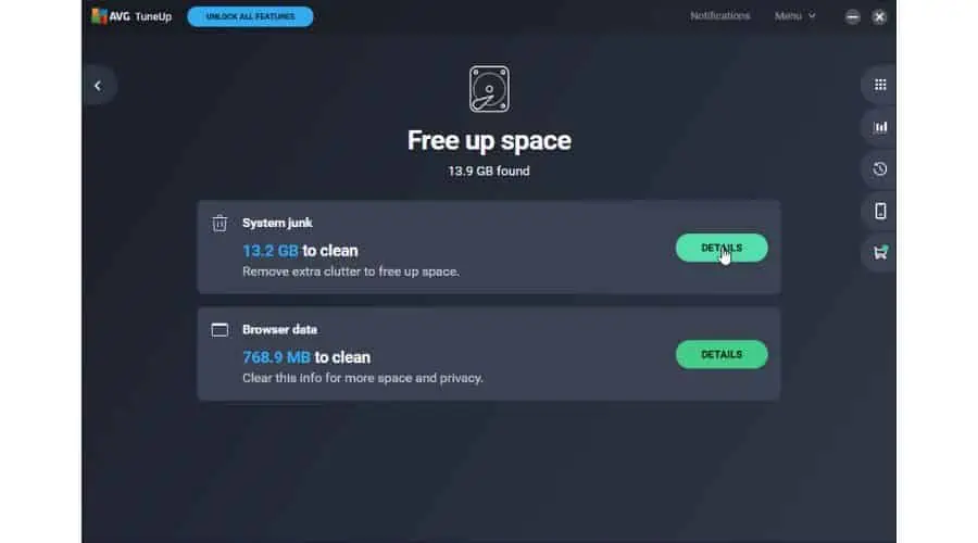 AVG Cleaner Free Up Space