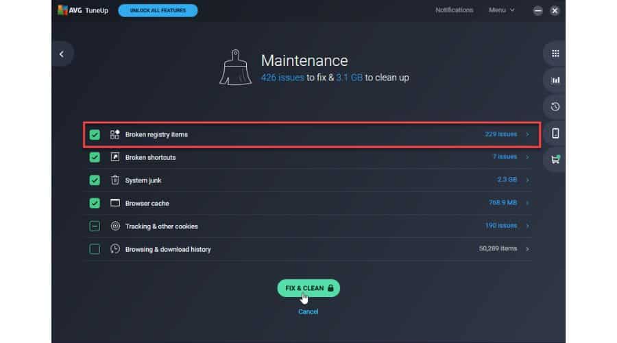 AVG Cleaner Maintenance