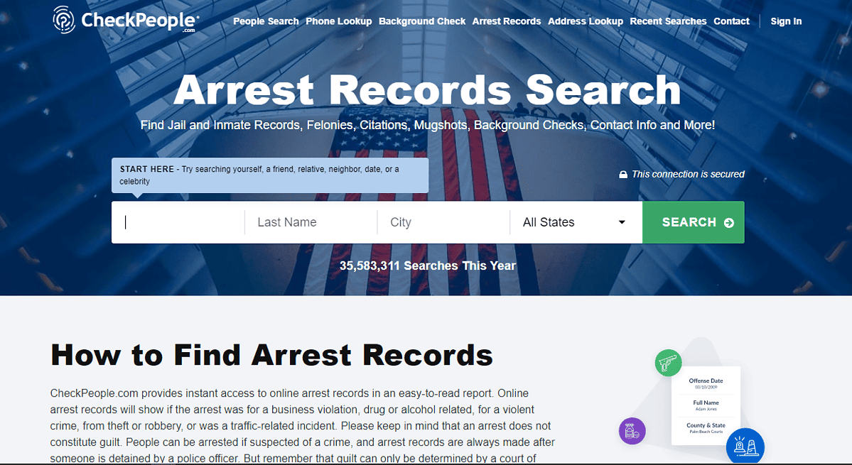 Checkpeople arrest records