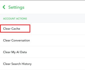 Clear cache in your Snapchat app