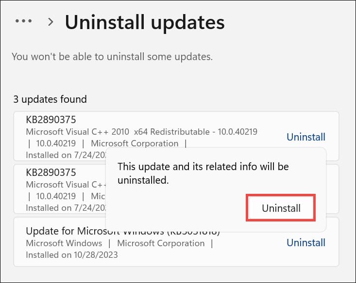 Confirm-Update-uninstallation