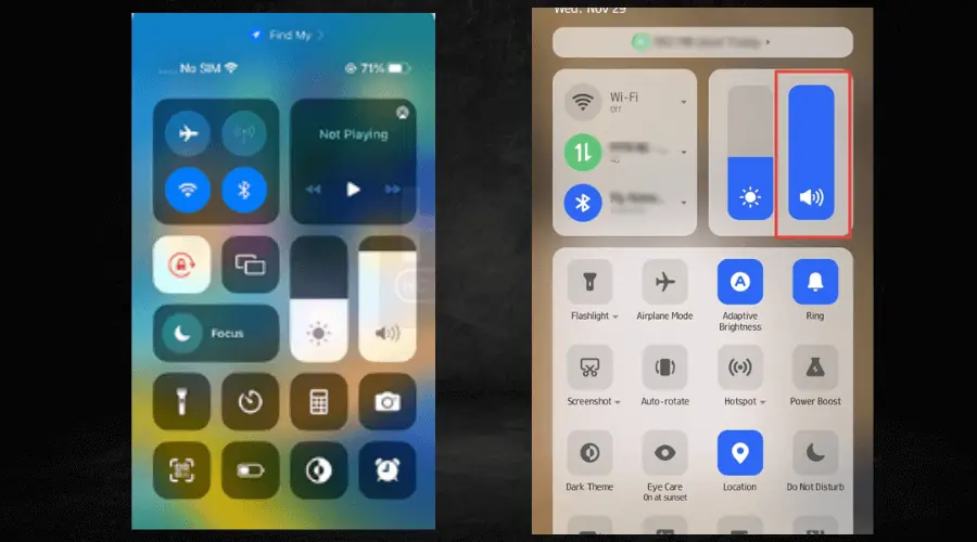 Control volume from control center