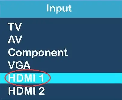 HDMI input source